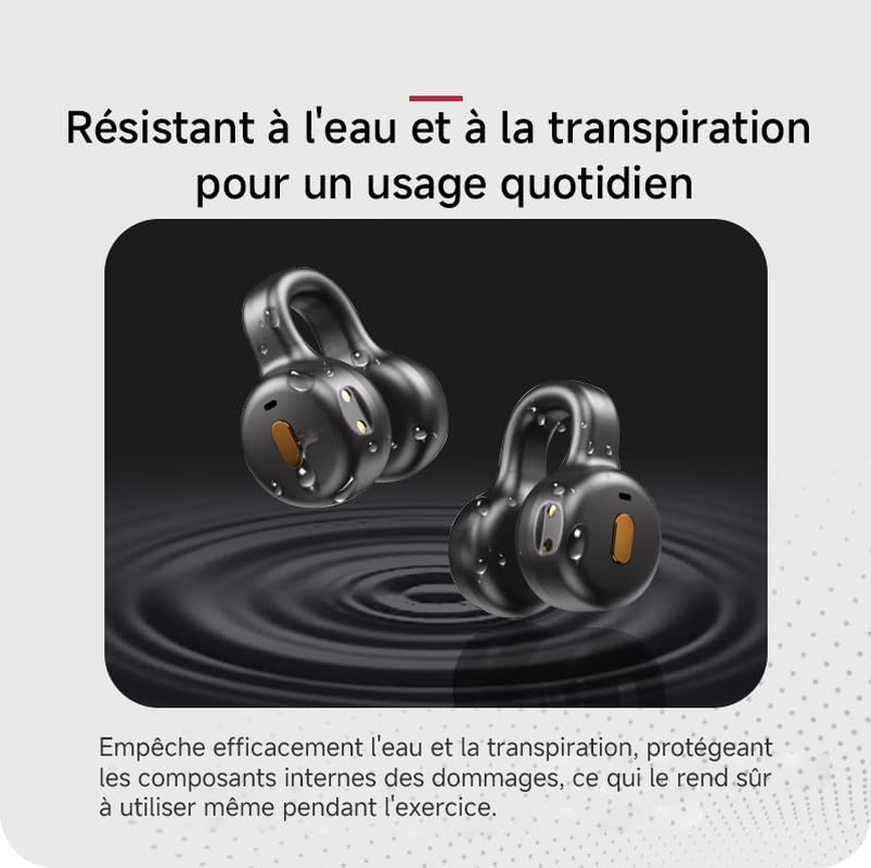 Slub Bluetooth 5.4 Open-Ear Wireless Earbuds Clip-On Design Comfortable Touch Control Automatic Pairing Instant Connection Water-Resistant for Ios/Android（Beige image number 2