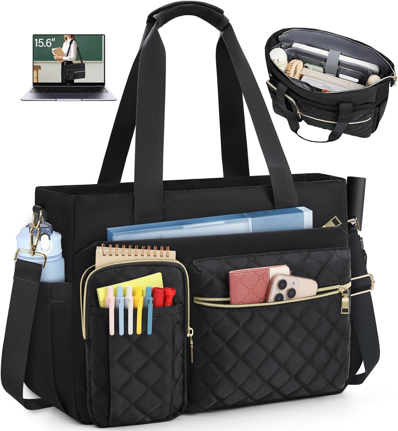 SDYSM Teacher Tote Bag 15.6 Inch Laptop Bag Work Bags for Women Nurse Tote Computer Messenger Shoulder Bags Laptop Briefcase