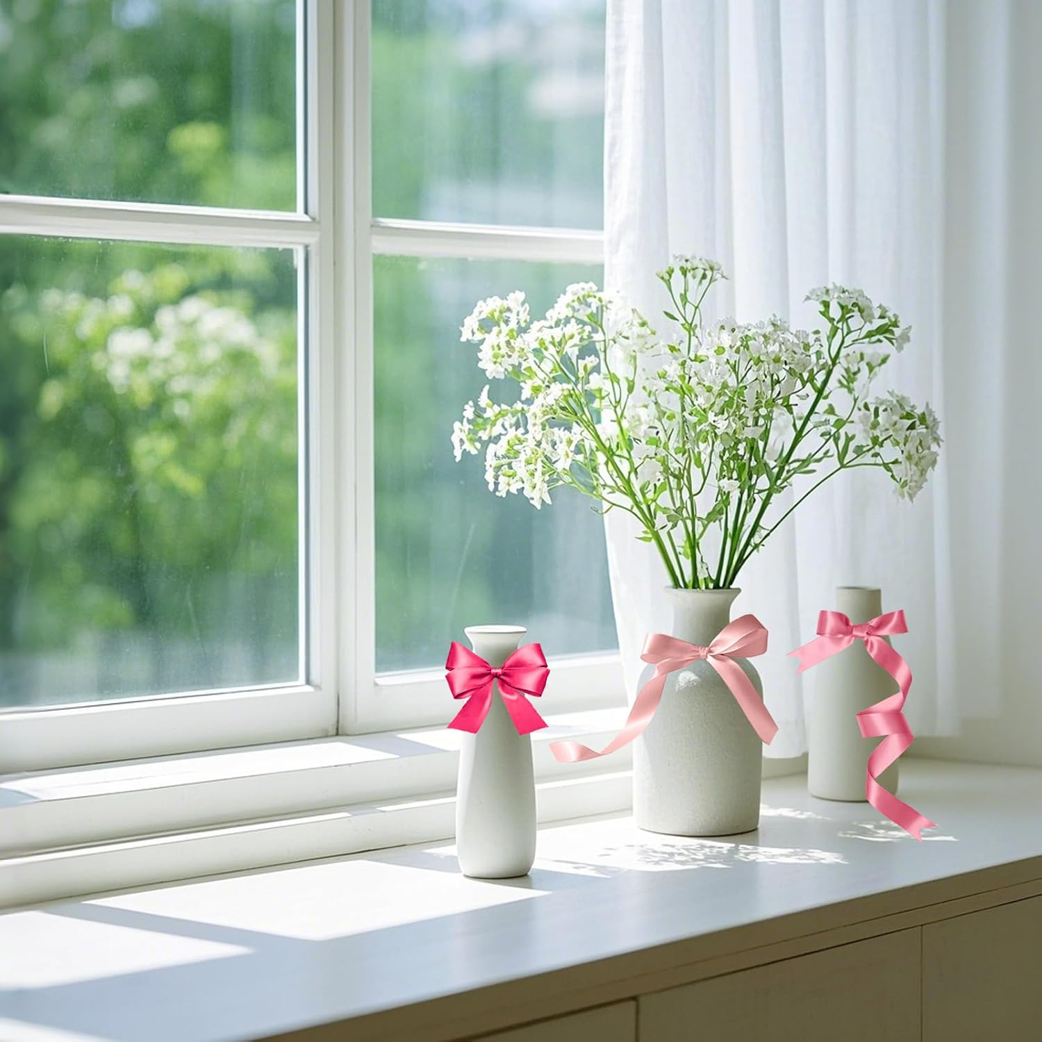 6 Rolls Pink Satin Ribbon 1-1/2 Inch Assorted Pink Satin Ribbons Solid Color Satin Ribbon Set for Gift Wrapping Flower Bouquet Wedding Valentine'S Day Mother'S Day, 5 Yards Each Color, Total 30 Yards