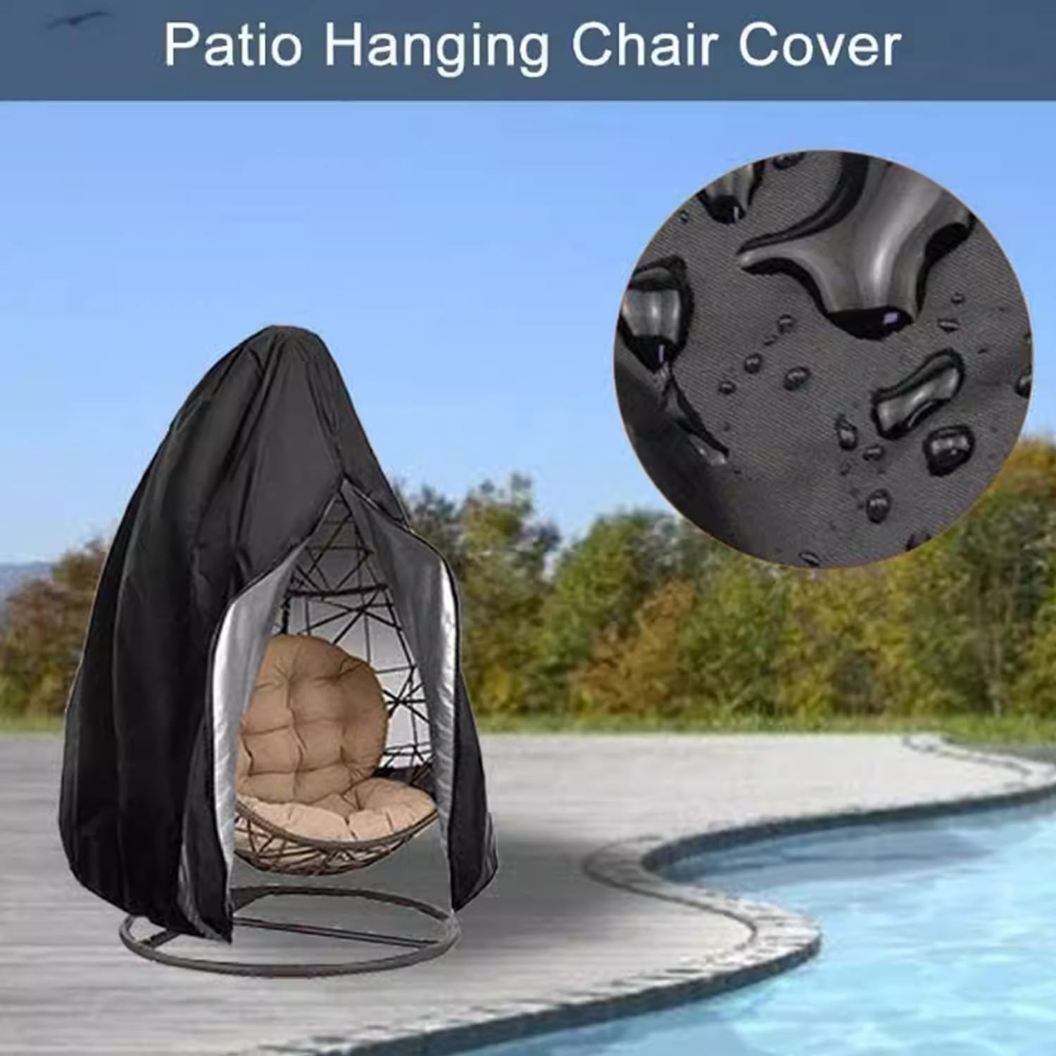 Swing Egg Chair Cover Furniture Garden Rattan Outdoor Rain Waterproof image number 3