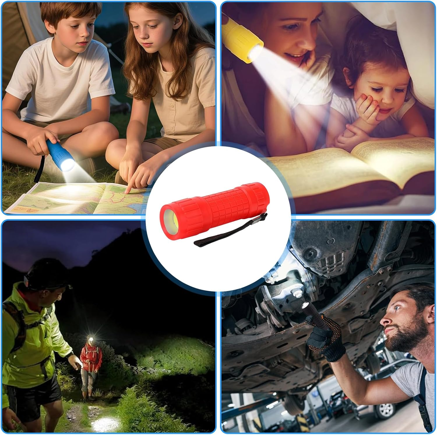 AXVRAV Pack of 14 Mini LED Torch Children, Small LED Torch with Lanyard and 42AAA Batteries, Silicone Coating Hand Lamp for Camping, Outdoor, Hiking, Children'S Birthday Gifts image number 1