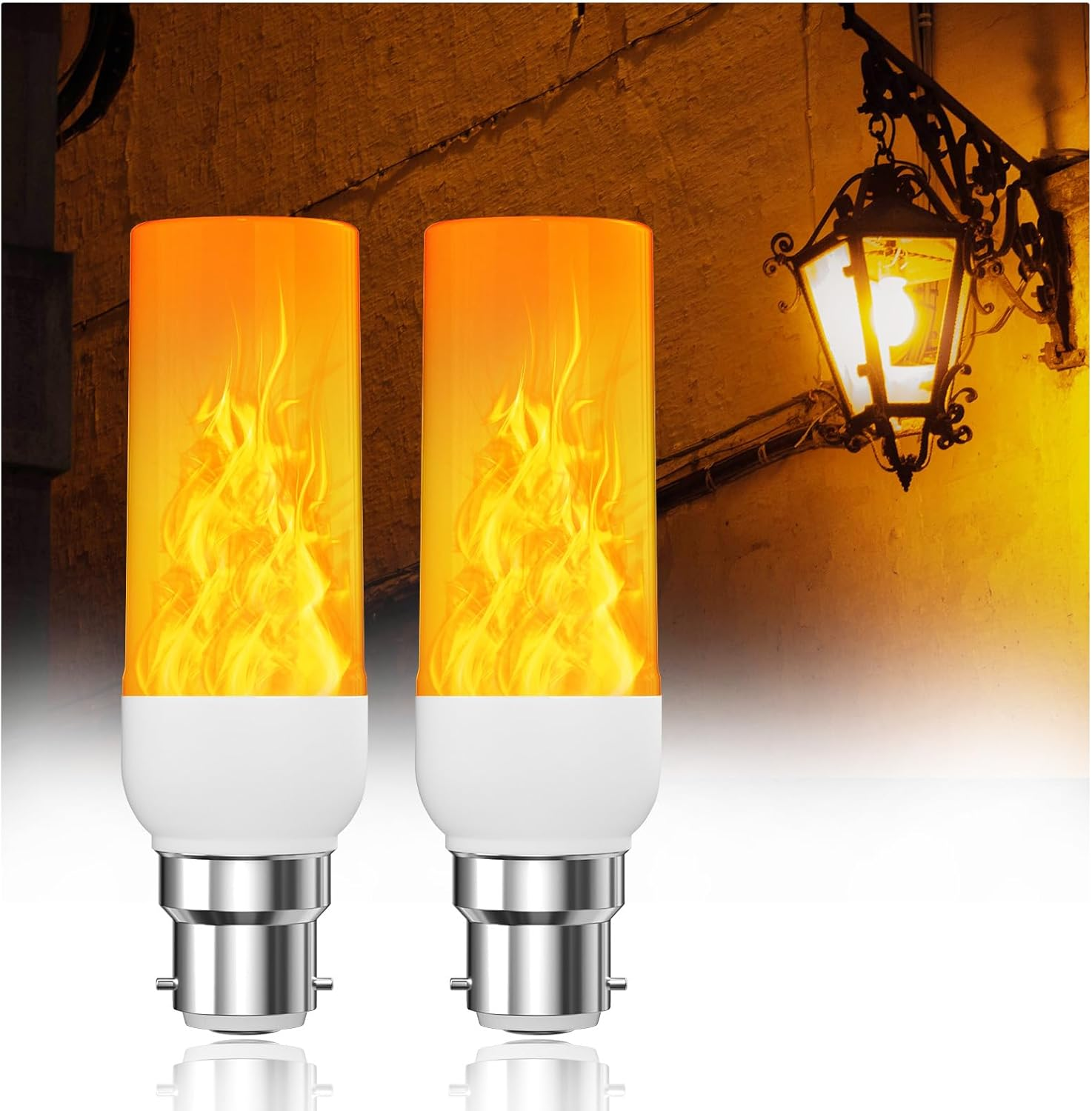 Brightark B22 Flame Effect Light Bulb, Fire Flashing Light Effect 3W LED Outdoor Light, 1300K Warm White with 3 Lighting Modes for Halloween Christmas House Garden Party Wedding Decor image number 5