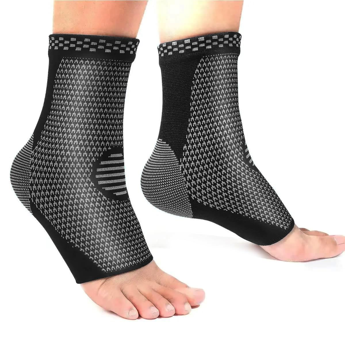 Plantar Fasciitis Socks,H HOME-MART 2 Pack Ankle Brace Socks Compression Sleeve | Injury Recovery, Joint Pain | Ankle Support |Achilles Tendon Support, Plantar Fasciitis Foot Sock with Arch Support image number 2