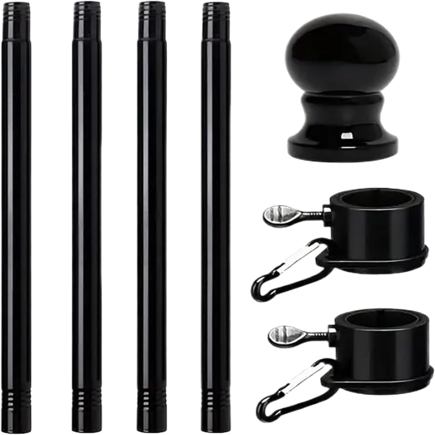 1.6M/5.5FT Telescopic Flag Pole Kit,Rotating Heavy Duty Flag Poles,Weather-Resistant Stainless Steel Guide Banner Flagpole with 360&deg; Rotating Rings, for House Residential,Or Commercial image number 2