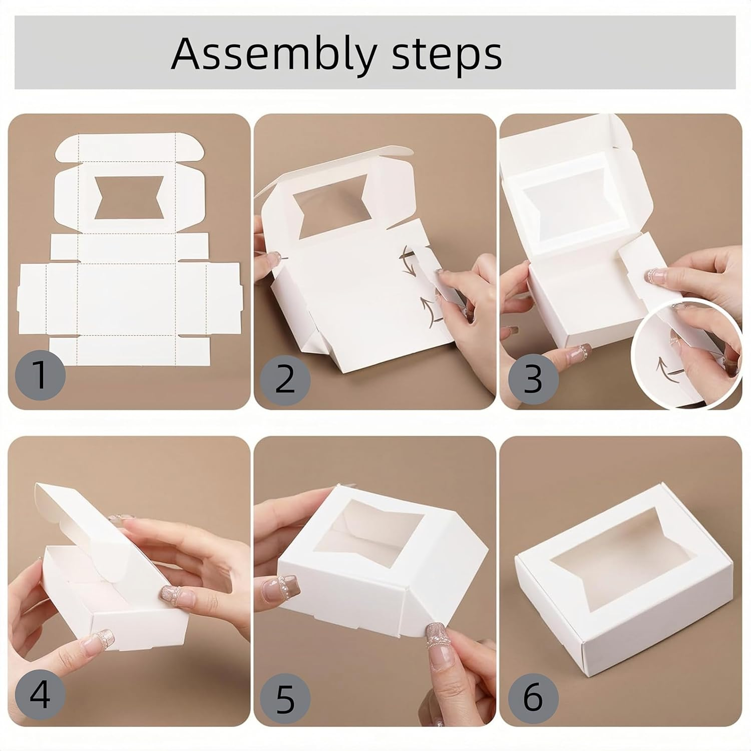 Cookie Boxes for Gift Giving, 40PCS Mini Kraft Paper Boxes, Soap Gift Box with Clear Windows,Small Bakery Box Present Treat DIY Essential Oil Candles for Candy,Chocolate,Wedding Party Favor(White) image number 1