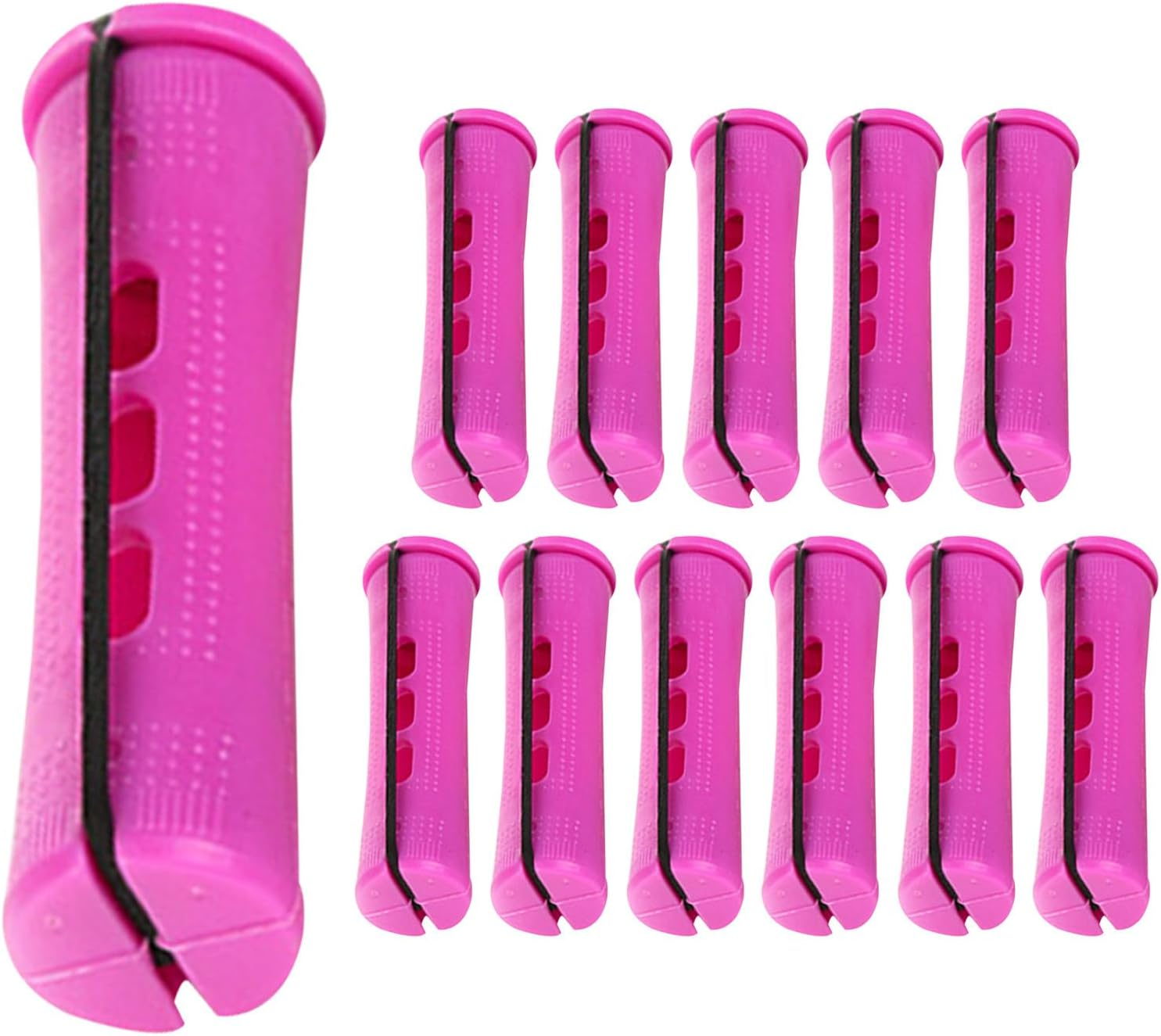 Hair Curlers for Women,12X Curling Wands with Anti-Slip Rubber Bands | Heatless Styler for Women Night Home Use and Travel Friendly
