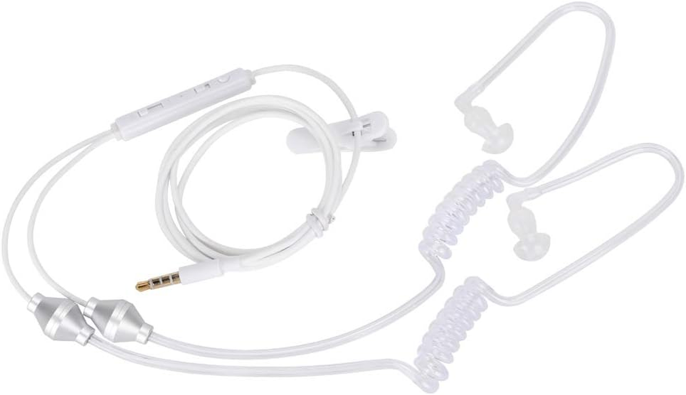 Cryfokt Anti-Radiation Air Acoustic Tube Headphones for Mobile Phone for Clear Sound and Radiation Reduction, 3.5Mm Headphones with Built-In Microphone for All Smartphones, Suitable for All Ages image number 1