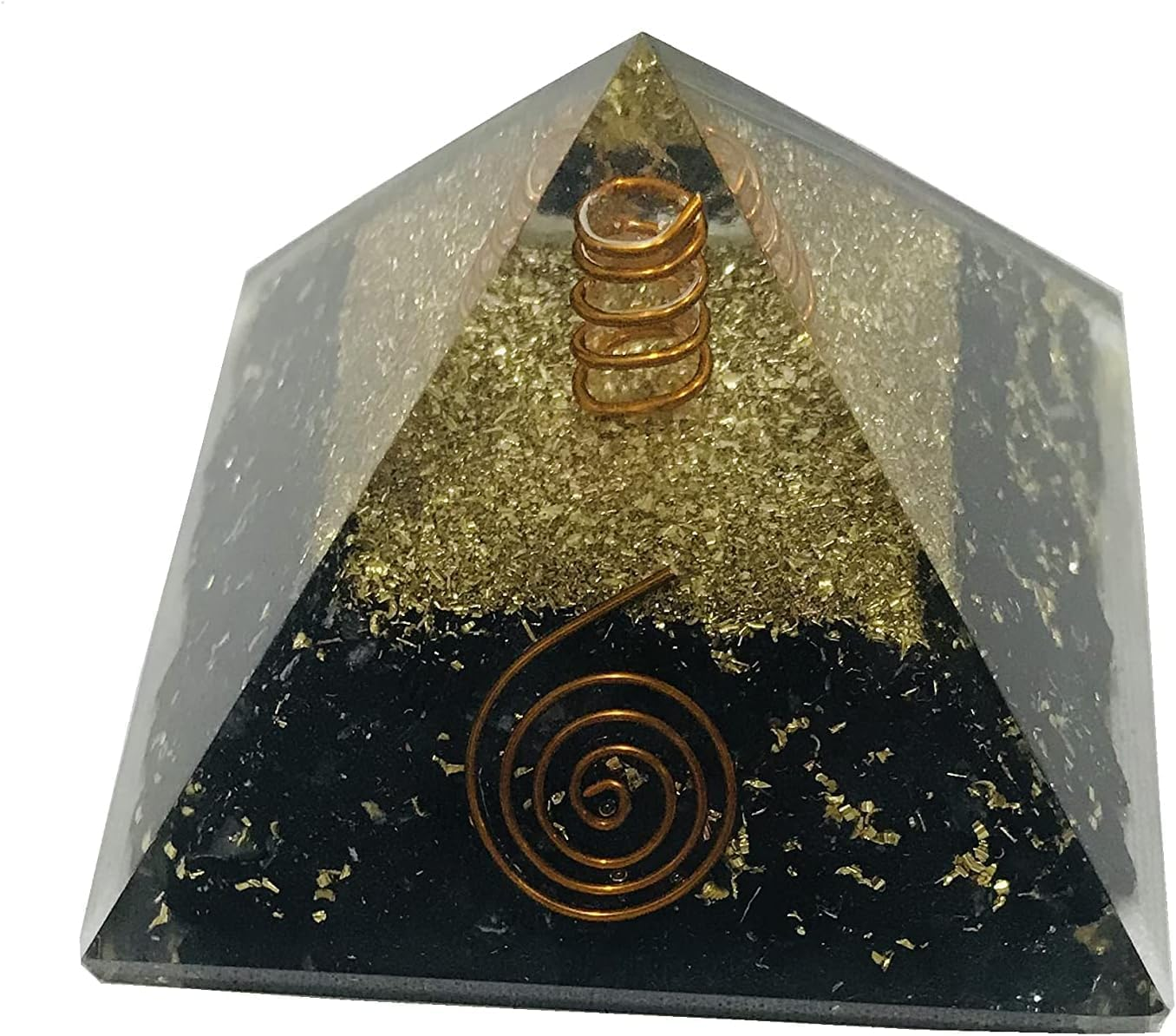 Black Tourmaline Orgone Pyramid Orgonite Pyramids/Crystal Chakra EMF Protection Energy Generator Natural Crystal Stone for Stress Relives Healing Crystal Boost Immune System Meditation image number 1