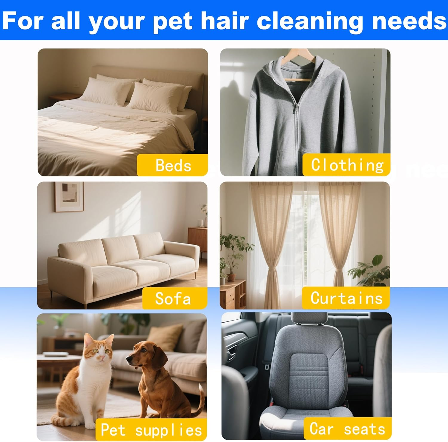 3 Pack Pet Hair Removal Gloves with Deshedding Brush, Double Sided Electrostatic Removal Gloves for Dogs & Cats, Pet Grooming Gloves Reusable for Carpet Sofa Clothing Furniture