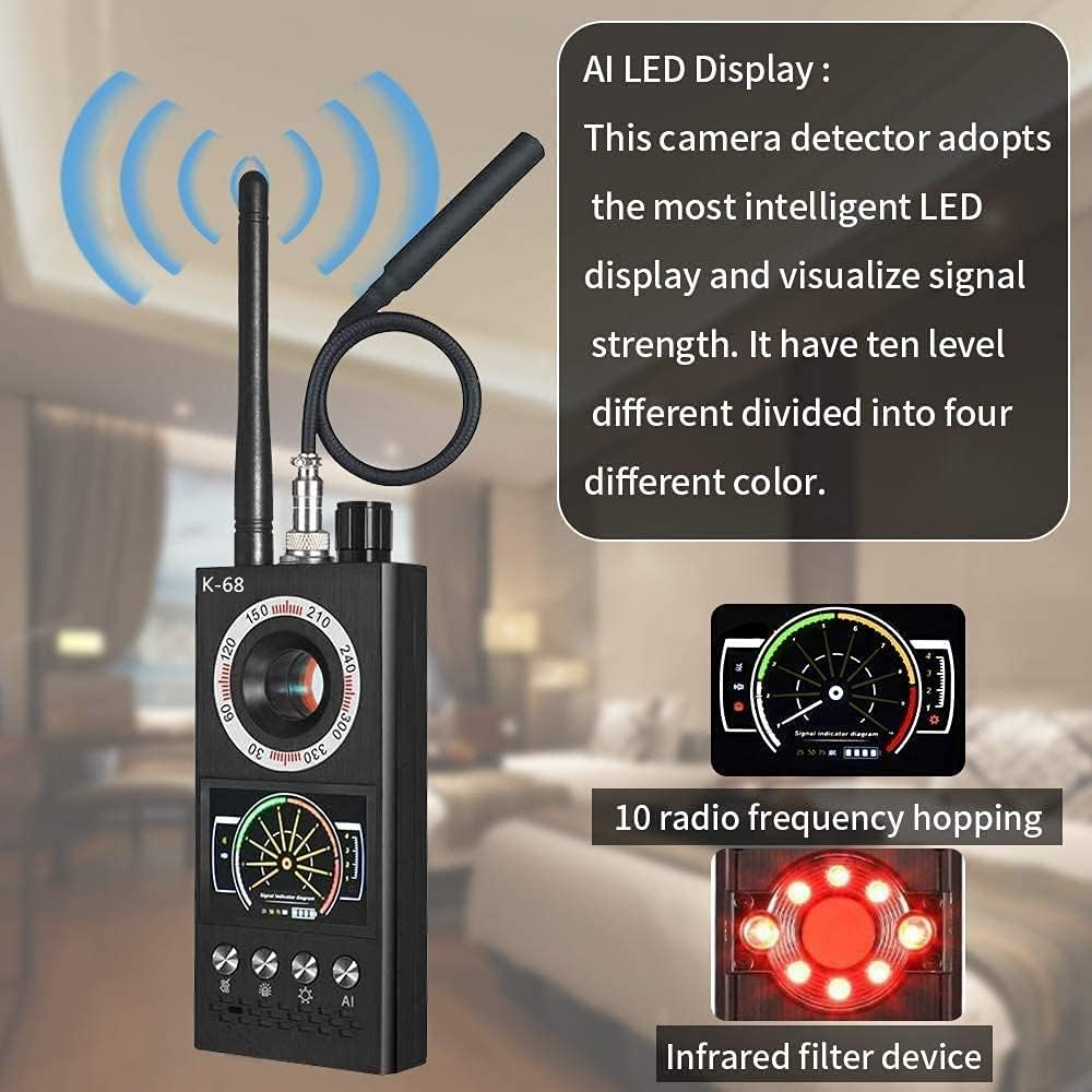 Sherry Bug Detector Upgraded anti Spy Detector & Listening Device Finder GPS & Camera Finder Hidden Camera Detector Finder Automatic Detection and Scanning - K18 image number 2