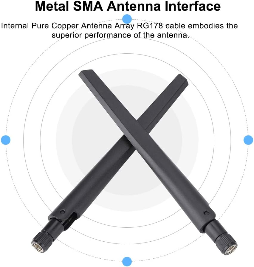 2PCS M.2/NGFF Dual Band Antennas, Wireless Network Card Cable 5Dbi SMA Maschio External Antenna for Intel 9560NGW /9260AC/7265AC image number 3