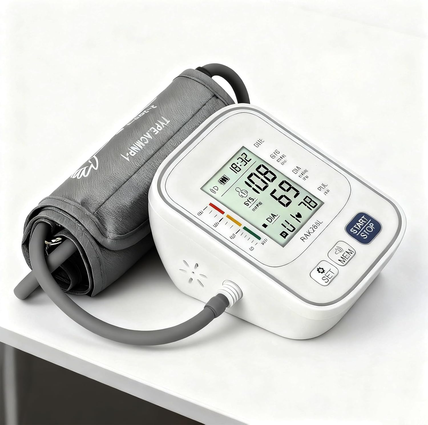 Electronic Blood Pressure Machine Arm Strap,Wrist Blood Pressure Monitor Arm Strap,Blood Pressure Cuff,22-52Cm,Compatible for Omron Blood Pressure Monitor(Light Gray) image number 1