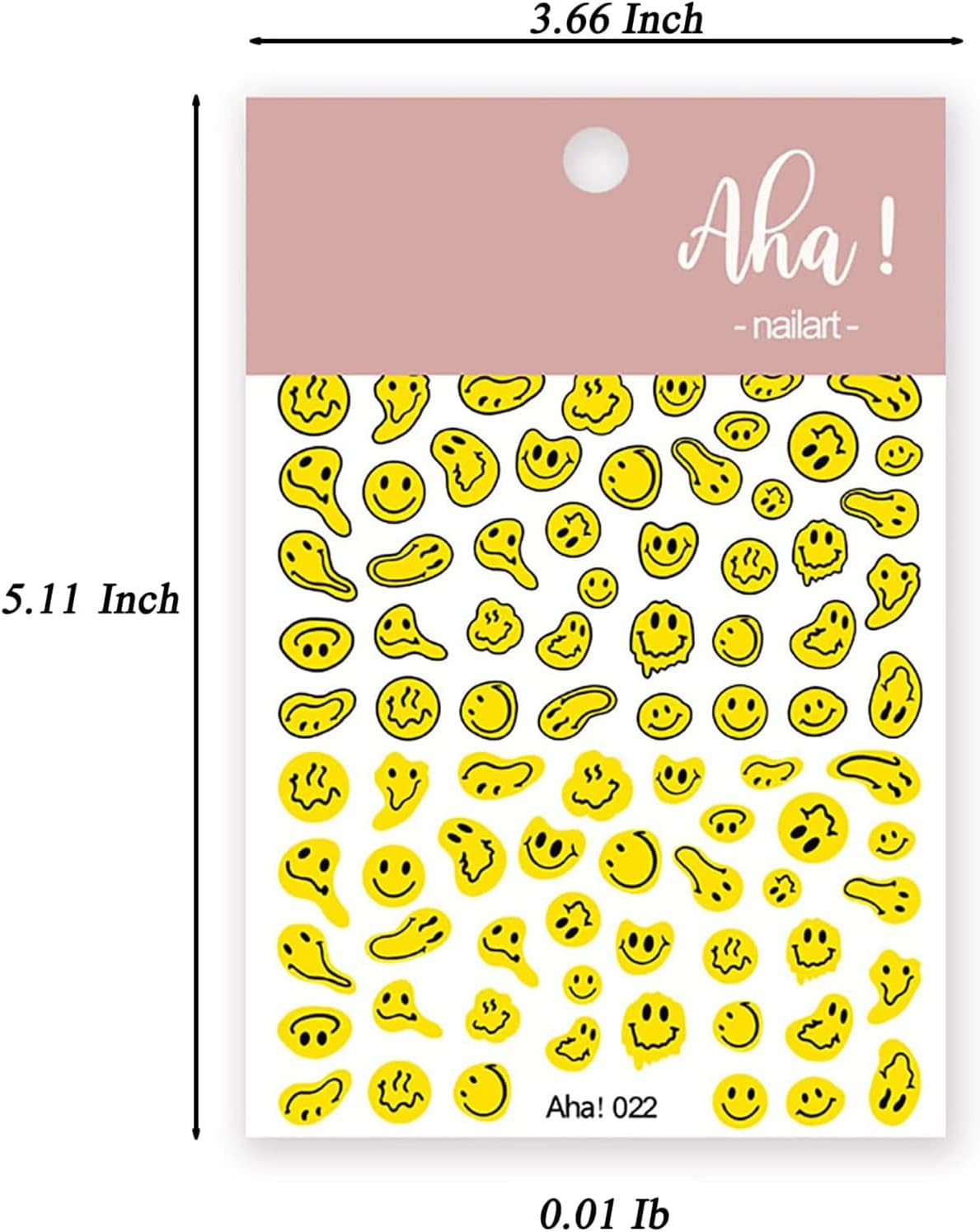 Graffiti Fun Nail Art Stickers Decals Abstract Yellow Twisted Face Nail Art Sticker 3D Self Adhesive DIY Design Fashion Trend Glamour Decoration Accessories for Ladies Girls Kids (2 Sheets) - Coffee image number 6