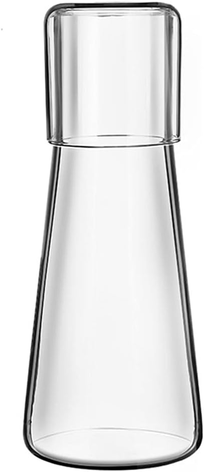 ZILJJ Clear Bedside Water Carafe Set with Tumbler Glass for Bedroom, Bedside Night Water Carafe Set with Glass, Mouthwash Decanter for Bathroom, Water Carafe with Cup for Nightstand (30 Oz/850Ml) image number 2