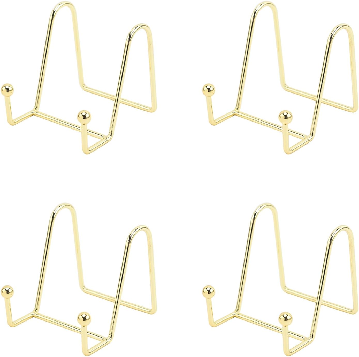 Display Stand, 4 Pcs Metal Plate Stands for Display, Easel Plate Holder Stands, Plate Holder Display Stand, Metal Frame Holder Stand, Tabletop Picture Frame Stand for Plate Dish Photo Book (S)