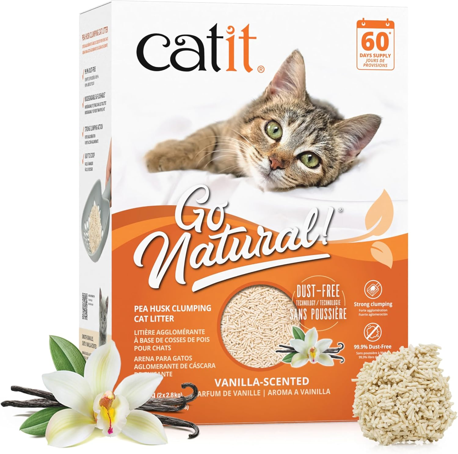 Catit Go Natural Pea Husk Clumping Cat Litter 14.8 Lb, Natural image number 2
