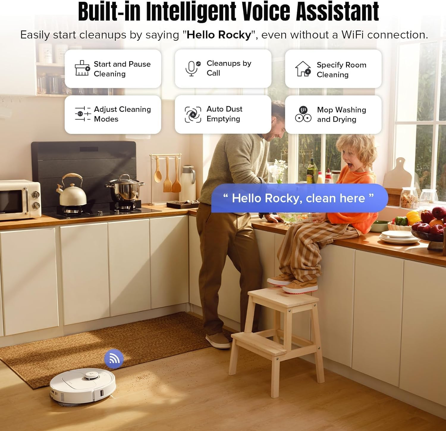 Roborock Qrevo Maxv Robot Vacuum, 7000Pa Suction, Auto Tank Refilling, Auto Dust Emptying, Double Spinning Mop, Reactive Tech Obstacle Avoidance, White image number 6