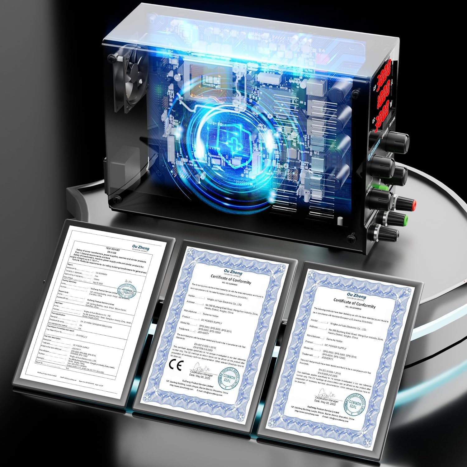 DC Power Supply Variable, 30V 10A Adjustable Switching Regulated DC Bench Power Supply with High Precision 4-Digits LED Display, 5V/2A USB Port, Coarse and Fine Adjustments AC240V Jesverty SPS-3010 image number 3