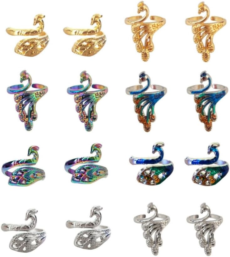 16 Pcs Knitting Crochet Loop Ring for Fingers, GYWHOOFT Adjustable Crochet Tension Ring, Metal Open Yarn Guide Holders, Knitting Thimbles for Crochet, Hand-Made Faster Crocheting Knitting Accessories image number 2