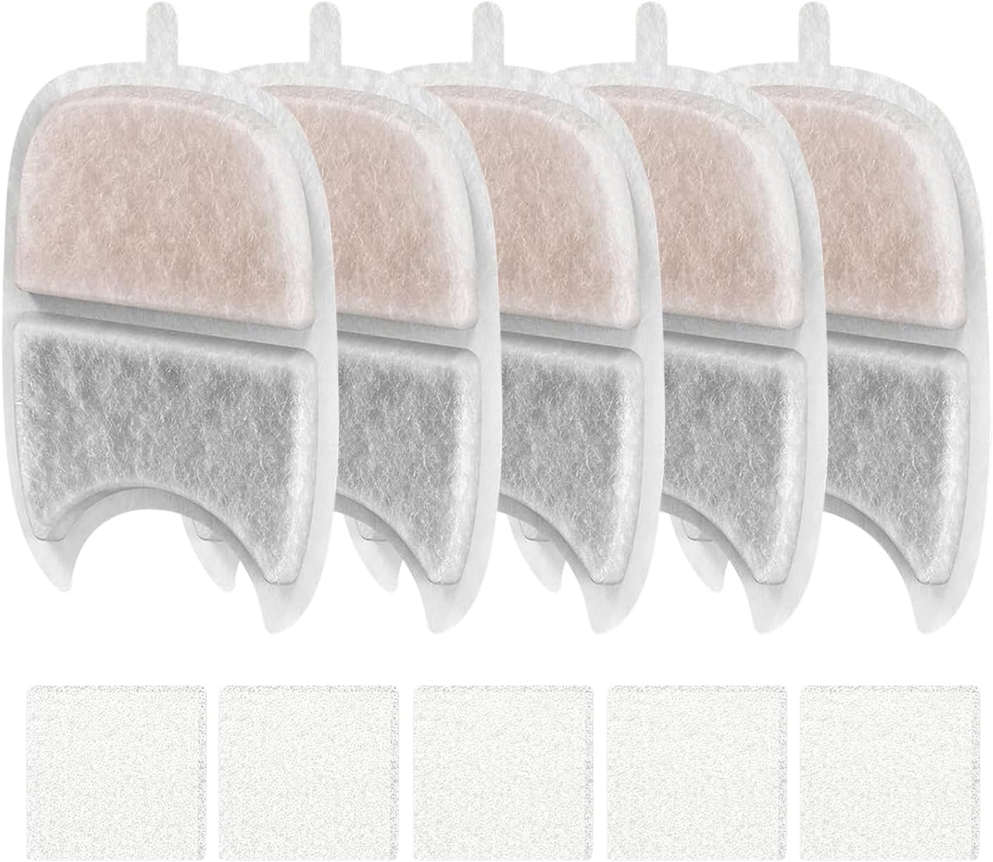 Pet Fountain Filter Replacement,5X Cat Water Fountain Filters with Sponges | Triple Filtration Purifier for 4L Stainless Steel Drinking Dispenser image number 3