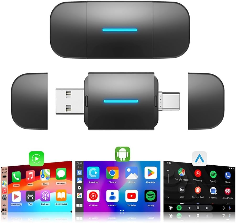 Gdsanlian Wireless Carplay Adapter, Converts Wired Carplay to Mini Wireless Carplay Adapter for Iphone, for Cars Manufactured in 2015 and Later, Compatible with Apple Iphone Ios 10+ &Android 11+ image number 2