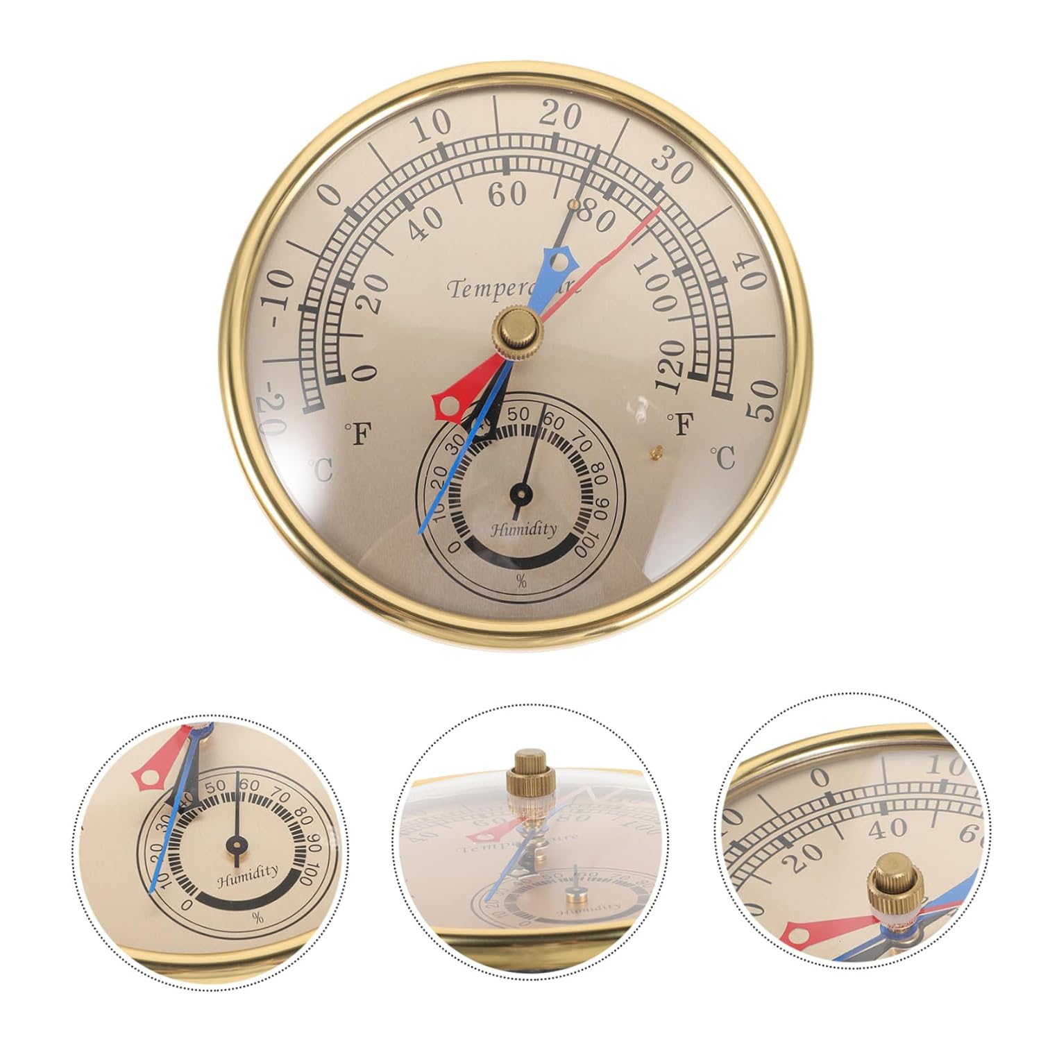 Indoor Outdoor Thermometer Hygrometer with Max Temperature Monitoring for Greenhouses and Gardens Wall-Mounted Weather Hygrometer with Glass and Plastic Design for Home Office image number 1