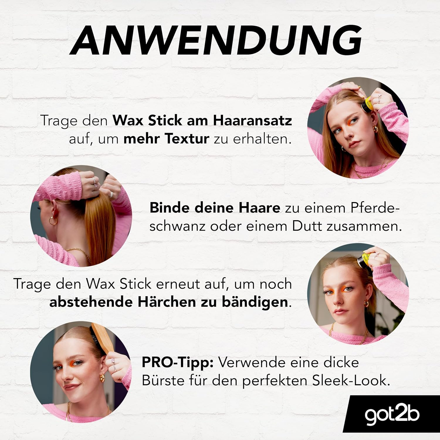 Got2B Glue Wax Stick (50 G), Hair Wax for Sleek Looks on the Go without Crunch, Hair Wax Creates Long-Lasting, Super Strong Styles for up to 24 Hours image number 5