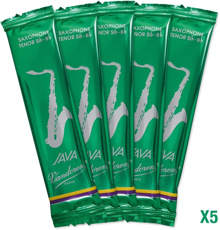 Vandoren Java 3.5 Tenor Saxophone Reed Set of 5, Green image number 1