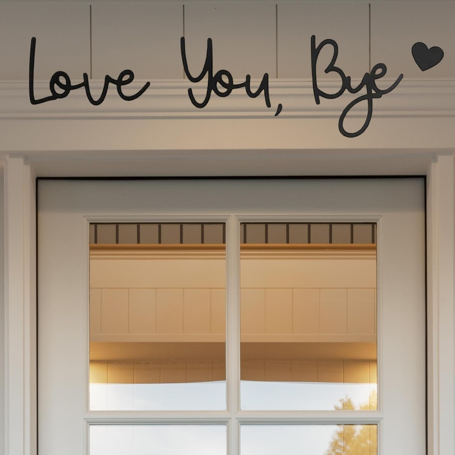Rukjmqi Love You Bye Sign, Love You Bye Door Sign Wooden, Love You Bye Door Topper, Bye Love You Wooden Script Sign, Wooden Love Sign for Home, Love Signs for Home Decoration Black image number 4