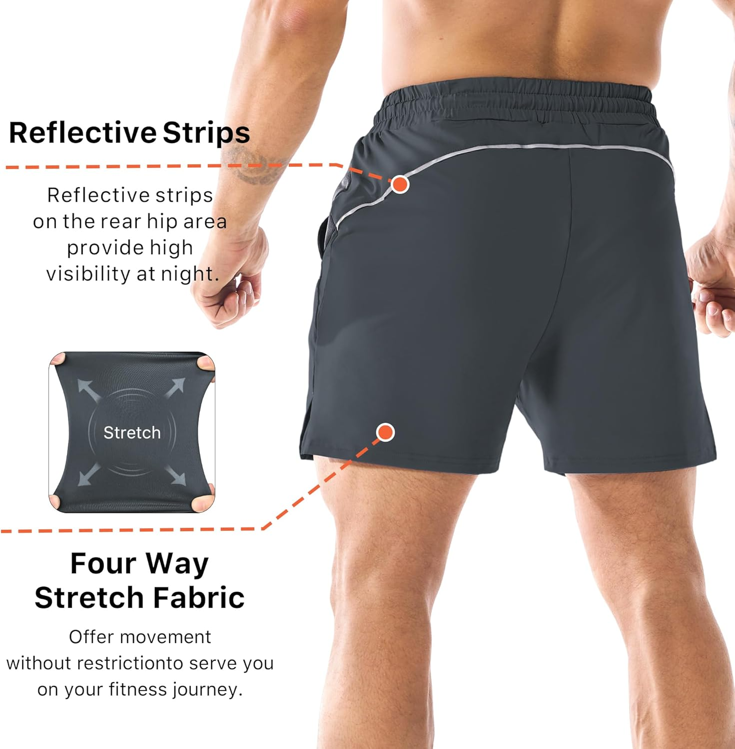 BROKIG Men'S Gym Sports Shorts, Drylite Workout Fitness Running Athletic Short 5" Quick Dry with Mesh Pockets image number 1