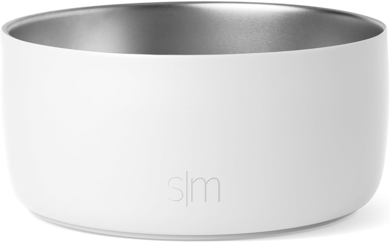Simple Modern Stainless Steel Pet Water Bowl for Dogs & Cats | Reusable Insulated Stainless Steel Food Bowls for Dog Cat | No Tip No Slip BPA Free | Bentley Collection | Medium (32Oz) | Winter White image number 6