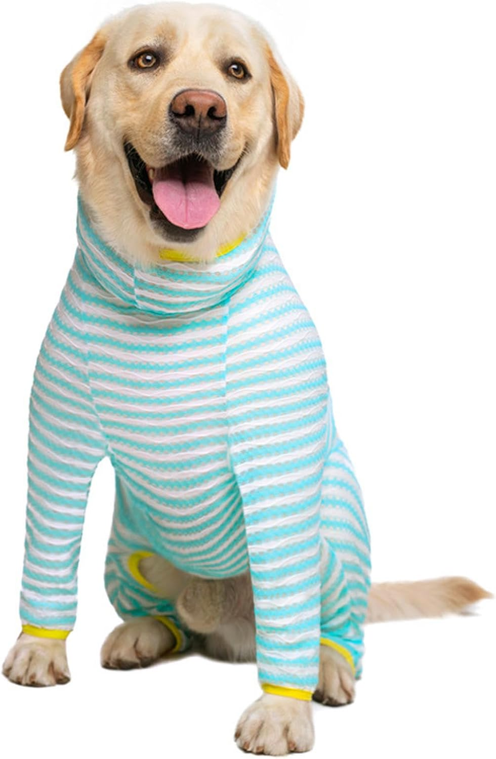IUOUTG Big Dog Onesie Lightweight Stretchy Full Coverage Dog Pajamas Pjs Striped Dog Pullover Shirts Cooling Summer Dog Jumpsuit for Male Female Dog Apparel