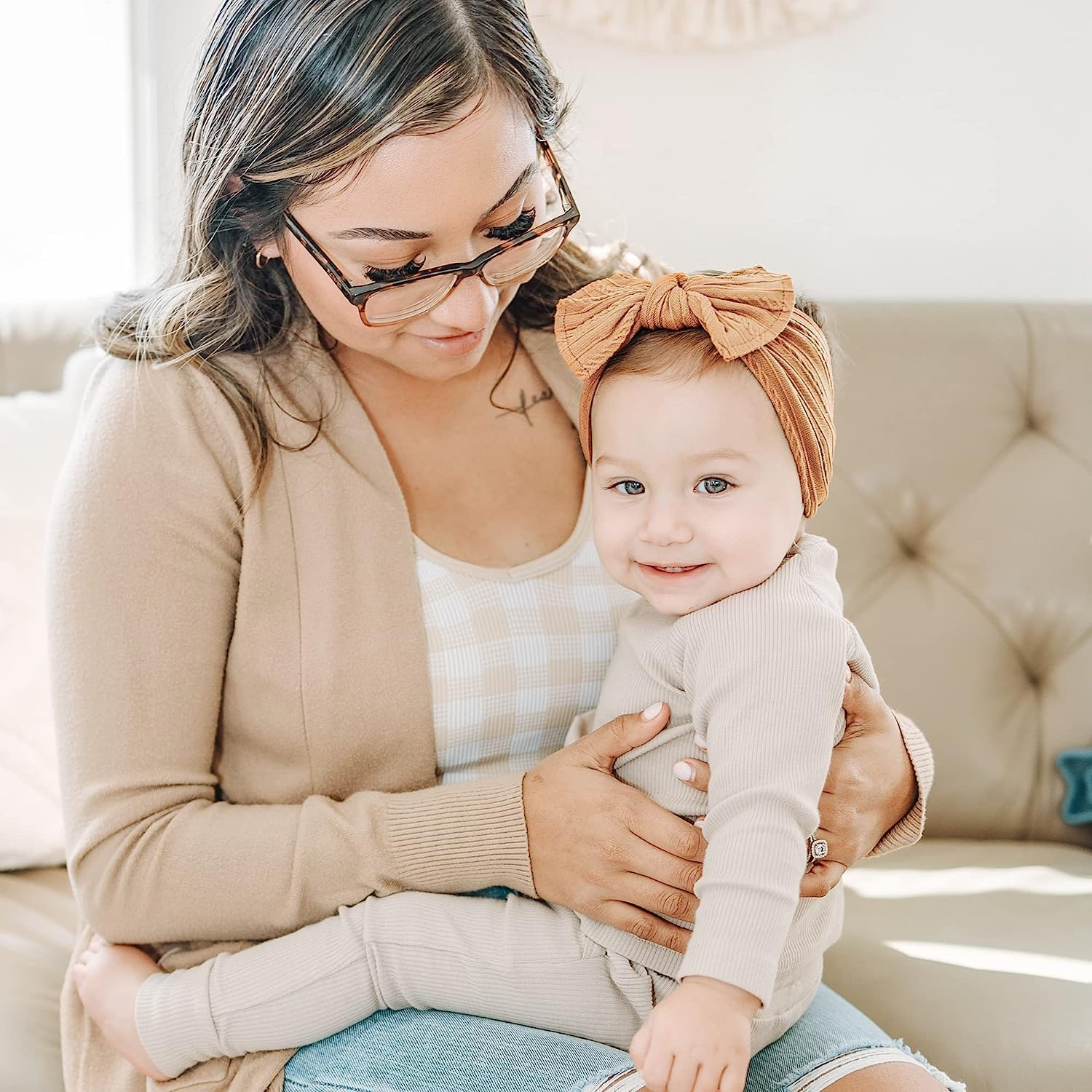 10 Pack Baby Nylon Headbands Hairbands Hair Bow Elastics Handmade Hair Accessories for Baby Girls Newborn Infant Toddlers Kids image number 3