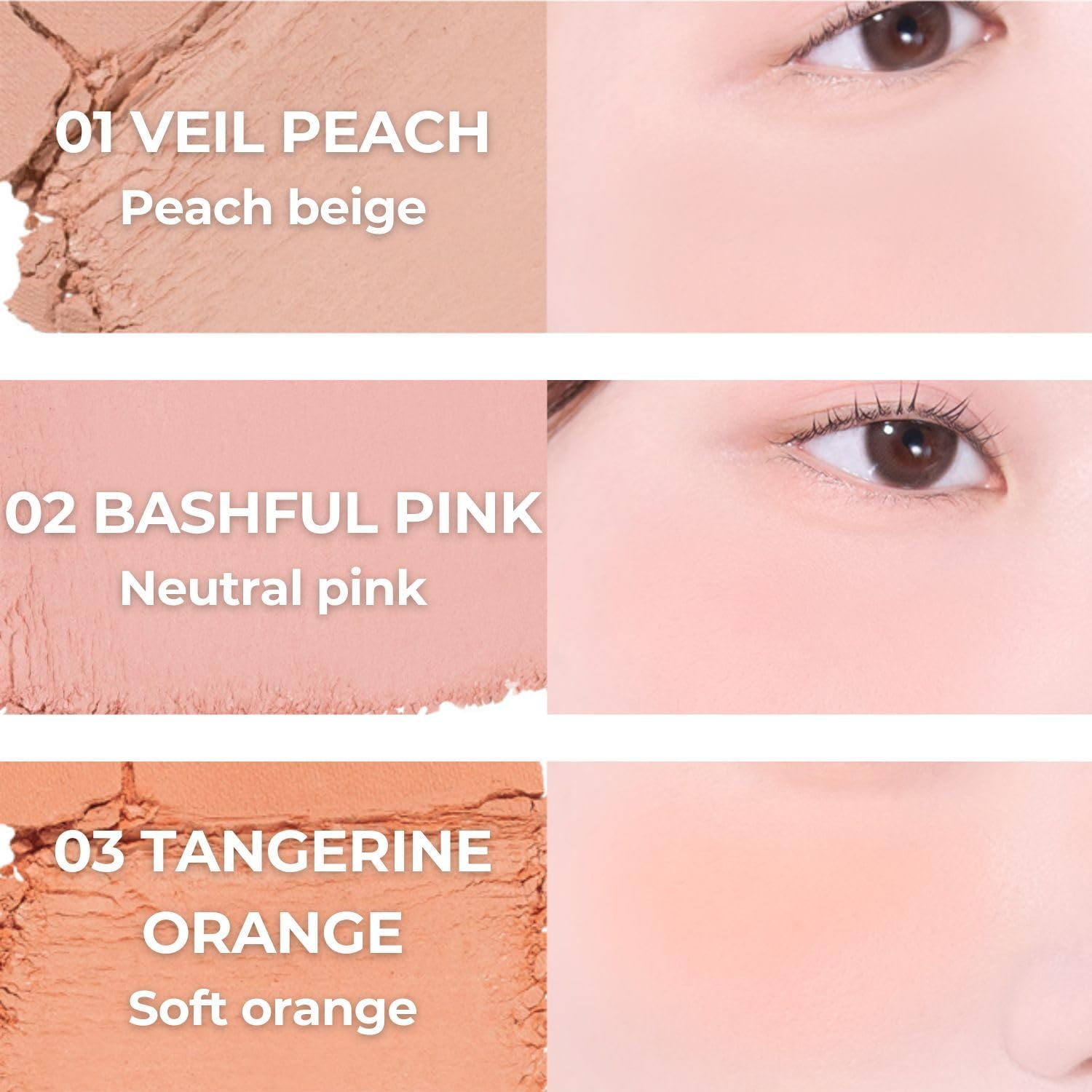 ABOUT TONE Fluffy Wear Blusher - Pressed Powder Cheek Blush with Airy and Soft Matte Blurring Finish Blendable & Buildable Natural Color Korean Makeup Vegan (03 TANGERINE ORANGE, Pack of 1) image number 2
