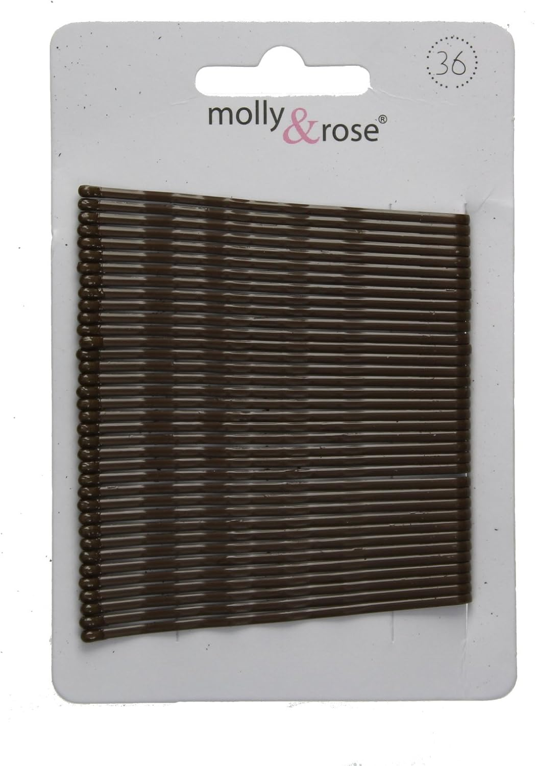 Card of 36 Hair Kirby Grips Bobby Pins 65Mm-Brown