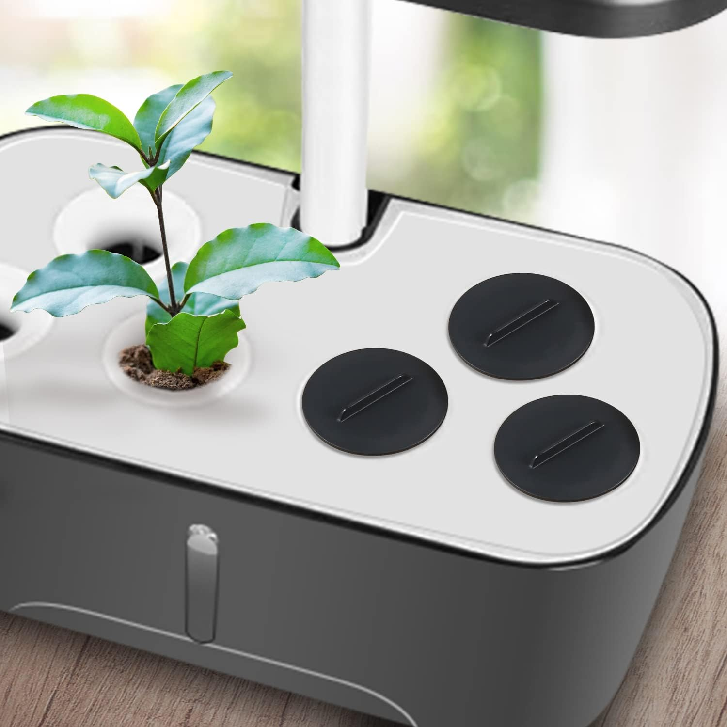 25Pcs Plant Spacer Kit, Garden Plant Spacers round Spacer Cover Plant Deck Openings for Aerogarden Indoor Hydroponic Growing System (Black) image number 2