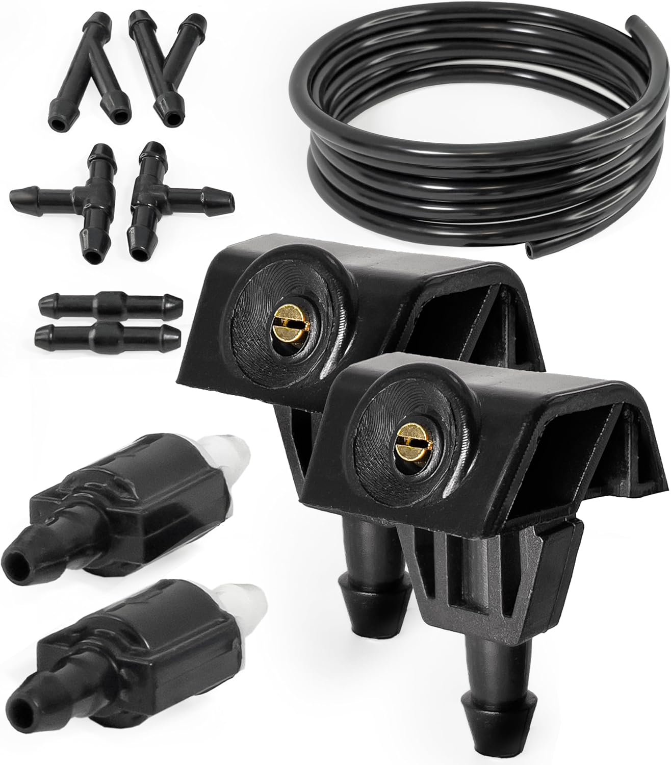 Click&Fit Windscreen Washer Nozzles Repair Kit Compatible with Nissan X-Trail 2008-2021, Tiida 2004-2014, Murano 2007-2016, Juke Leaf Note &ndash; Wiper Water Spray Jets 289323JA0A 289314BA0A Extended Set image number 2