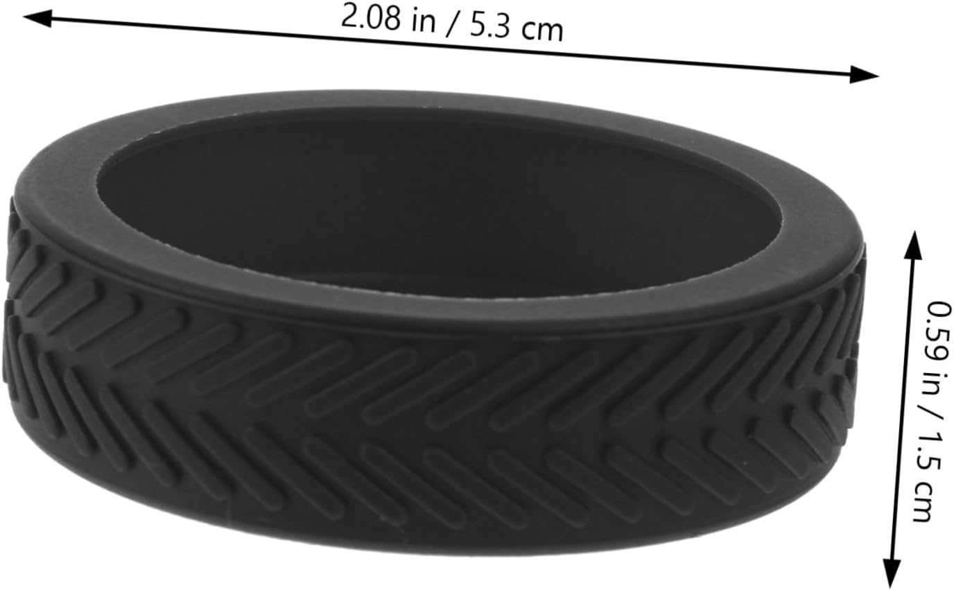 8Pcs Rubber Suitcase Wheel Covers Travel Luggage Wheel Protector Covers Noise Reduction Dark Color Floor Protectors for Suitcases image number 4