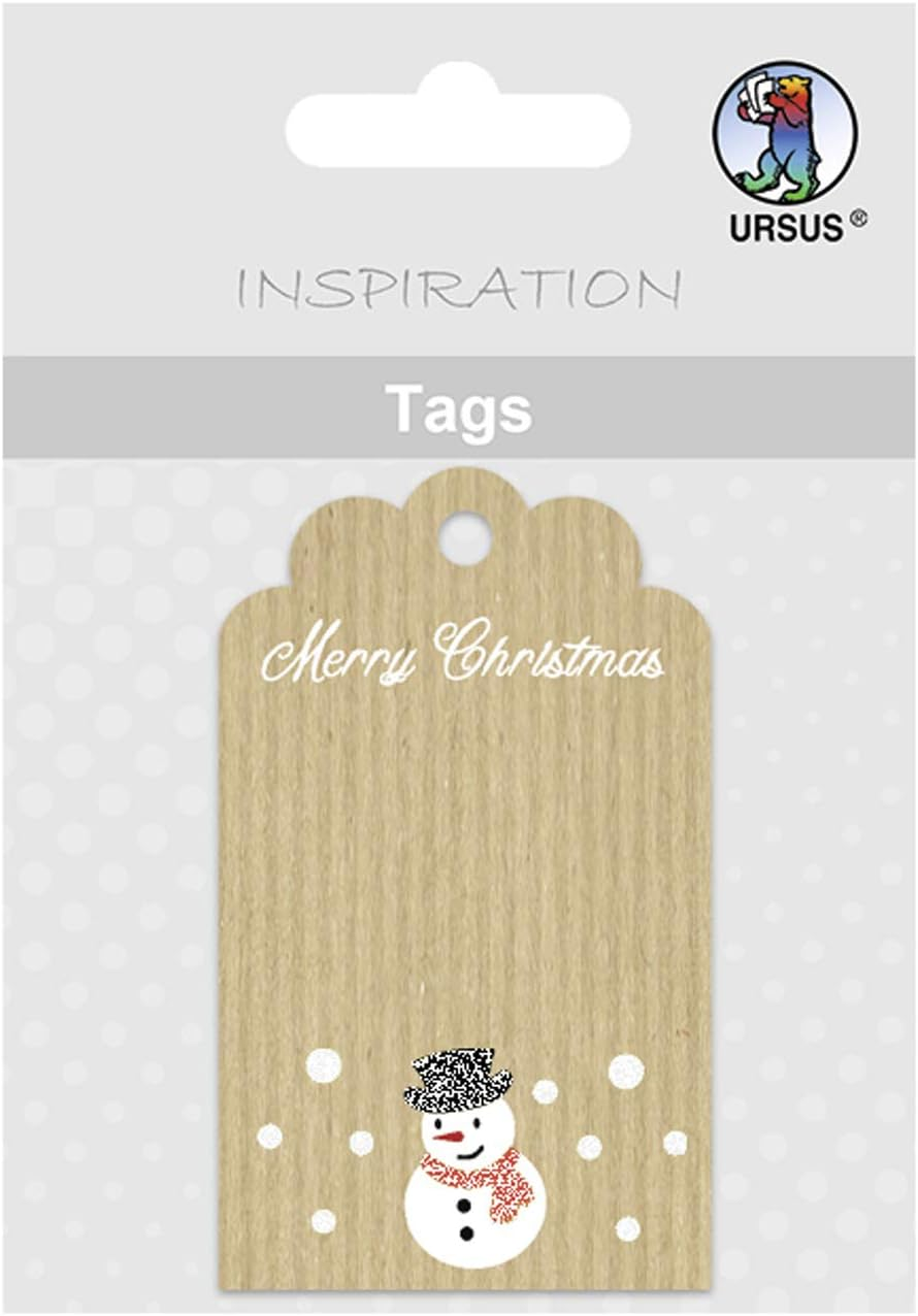 Ursus 56710015 Candy Cane Gift Tags Pack of 8 Approx. 3.45 X 7.5 Cm Printed on Both Sides Partially Finished with Glitter Front Ideal for Decorating Gifts image number 4