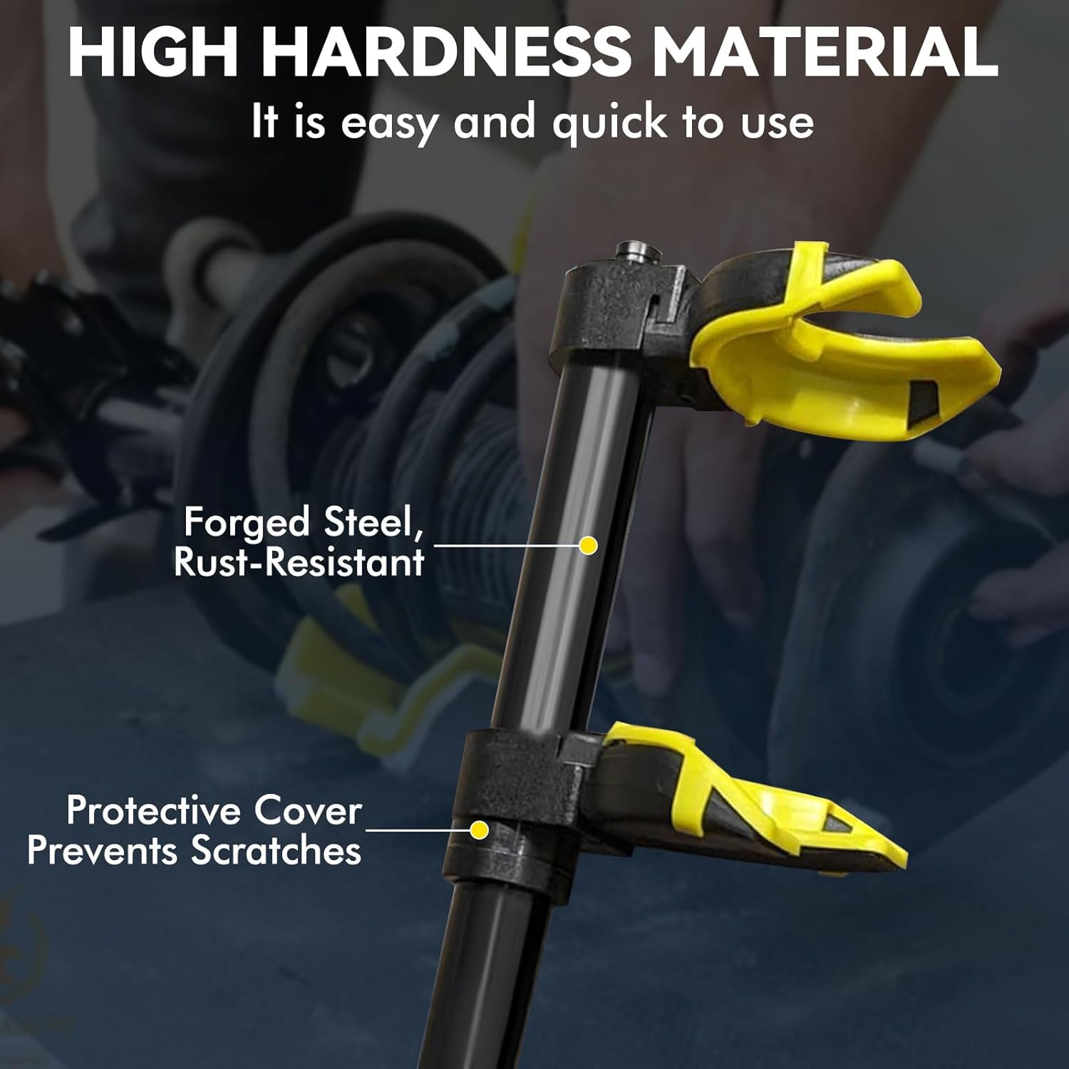 Macpherson Strut Spring Compressor Set Strut Spring Compressor Kit, 3 Adjustable Yokes for 80-115Mm, 110-150Mm, 140-195Mm, Shock Absorber Coil Removal Tool with Protective Sleeve and Carrying Case image number 3