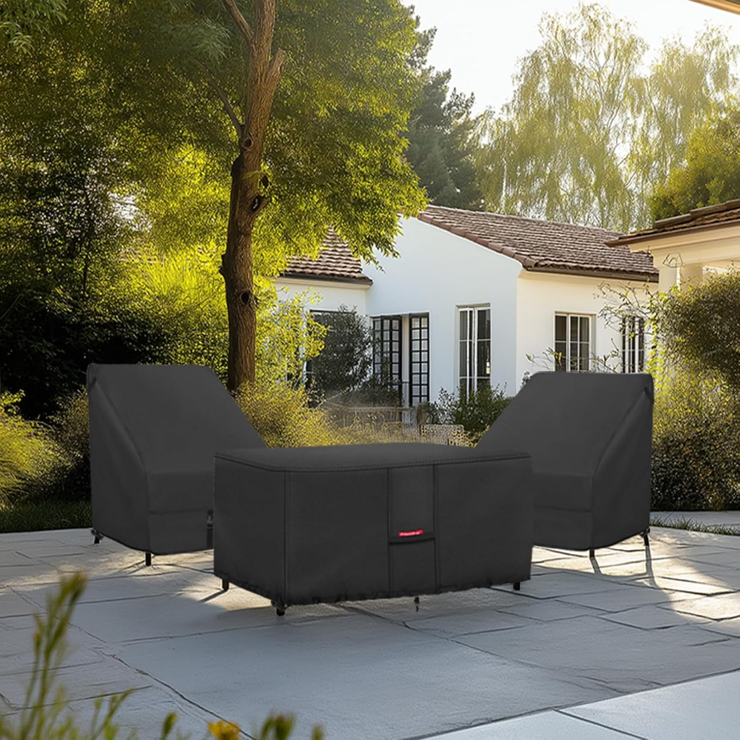 Porch Shield Patio Fire Pit Cover - Waterproof 600D Outdoor Rectangular Fire Table Cover Deck Box Protector - 48 X 28 Inch, Black image number 1