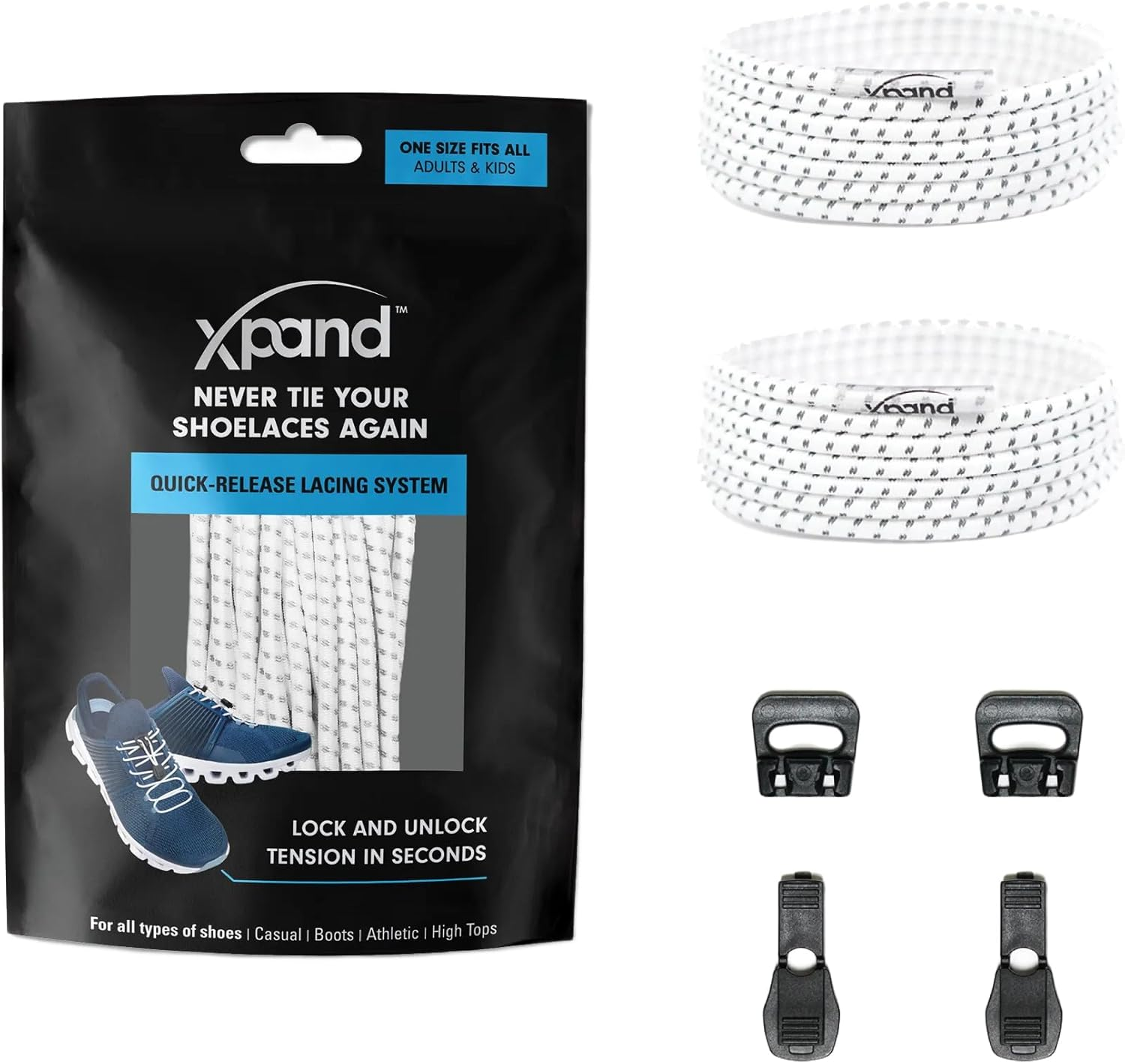 Xpand No Tie Elastic Boot Laces. Hi-Vis Reflective Shoelaces. Ultra Durable for Hiking, Triathletes and Crossfit image number 3