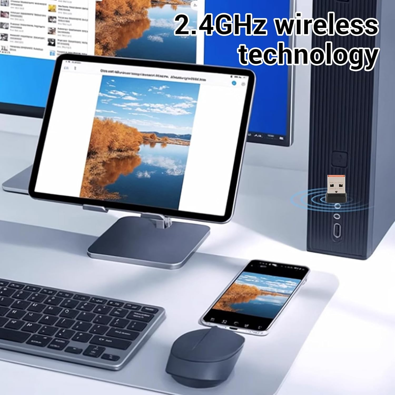 C U0007 Unifying Receiver, 2.4Ghz Cordless Receiver, Keyboard Dongle Replacement, for K340 K350 Keyboard, for M505 M705 M905 Mouse Model image number 4