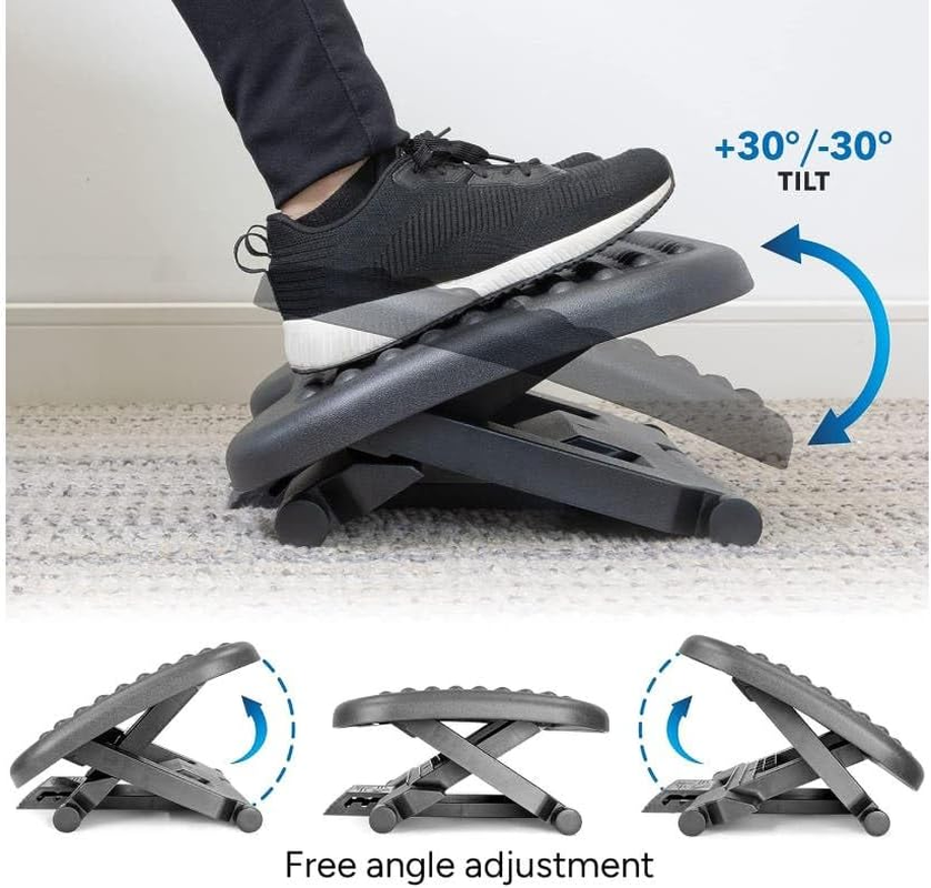 Ergolux Adjustable under Desk Foot Rest (Black) - ELFTRSTR02A image number 4