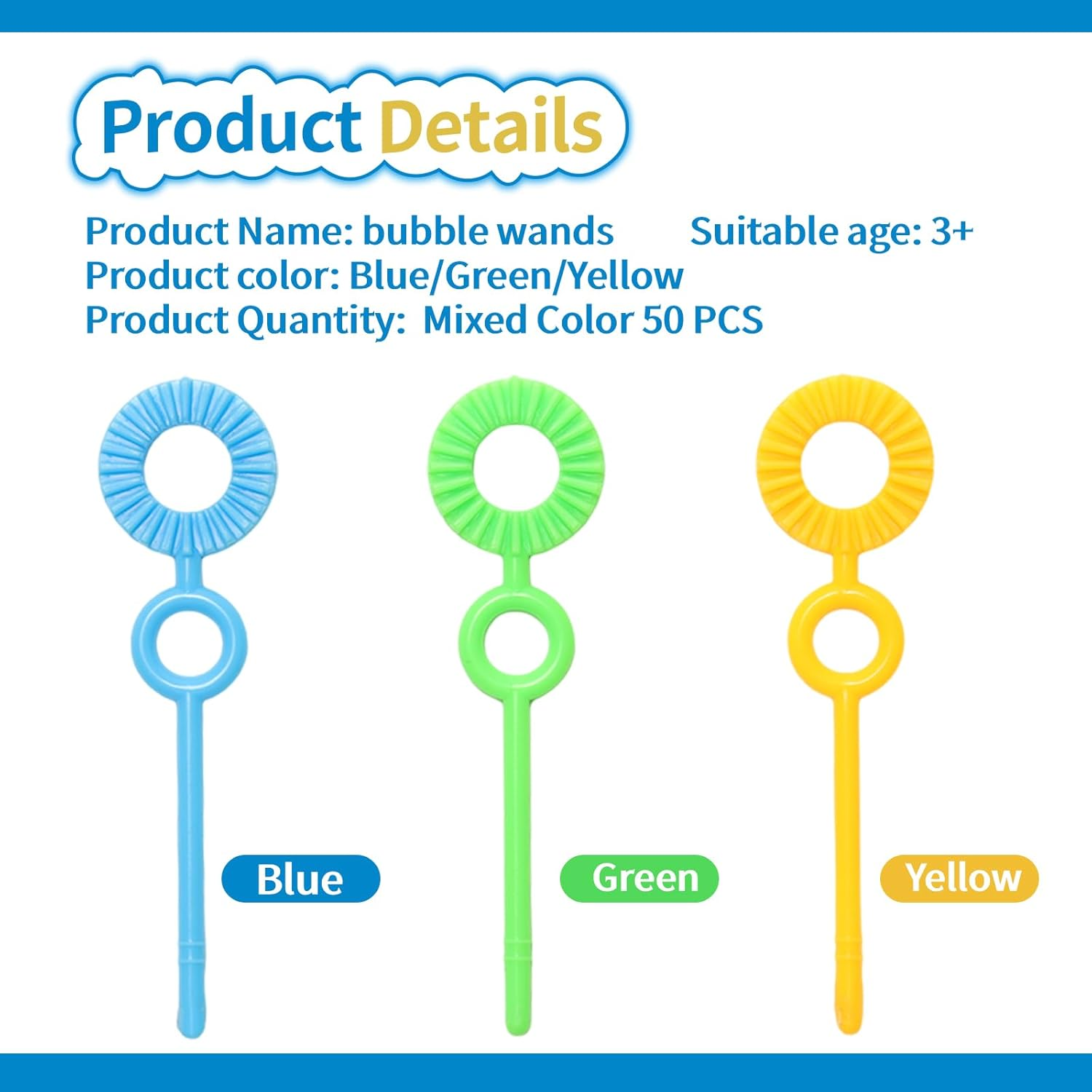 Bubble Makers 50Pcs Bubble Wands Bubble Blowing Tools image number 3