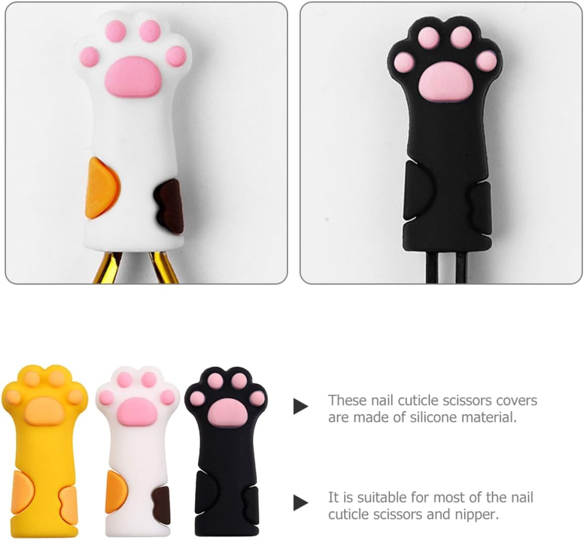 Baluue 3Pcs Cuticle Nipper Cover Silicone Protective Sleeve for Nail Scissors Cute Design for Manicure and Pedicure Random Colors image number 4