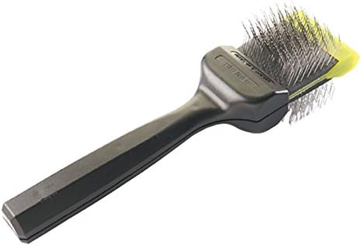 Les Pooch Green Medium Single Dog Brush - Detangling Brush for Grooming, Detangling and Knot Solution - Ideal for Long Haired & Medium Dog Breeds - Premium Dog Grooming Tool