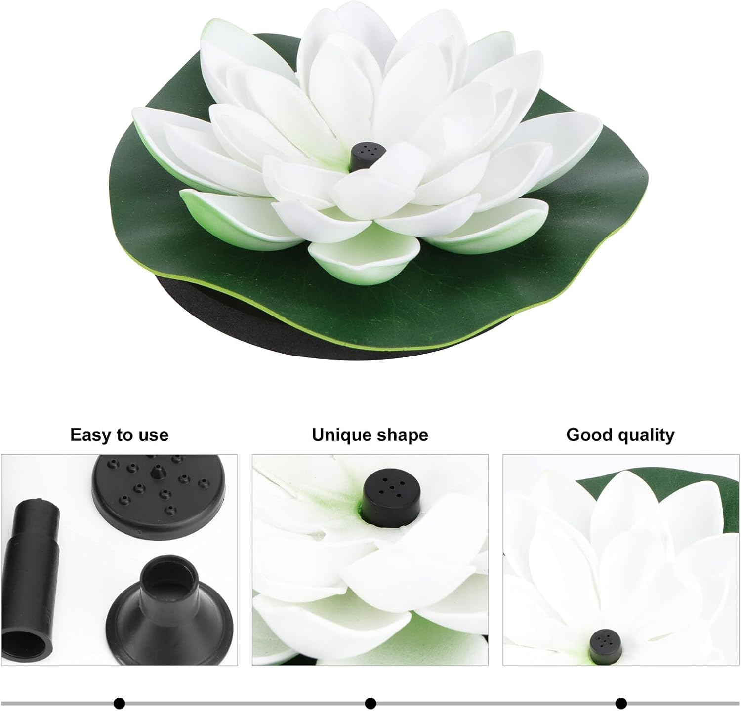Solar-Powered Floating Lotus Fountain for Garden Outdoor Water Feature Decorative White Hydroponic Aquarium Pump image number 1