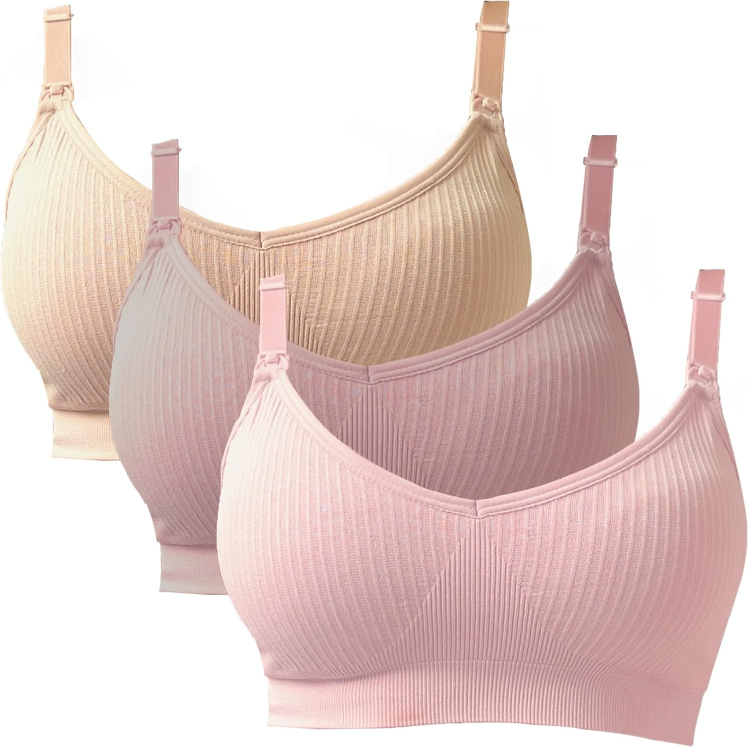 Dress Cici Premium Removable Padded Nursing Bra - U Back Wire Free Full Coverage, 3 PCS