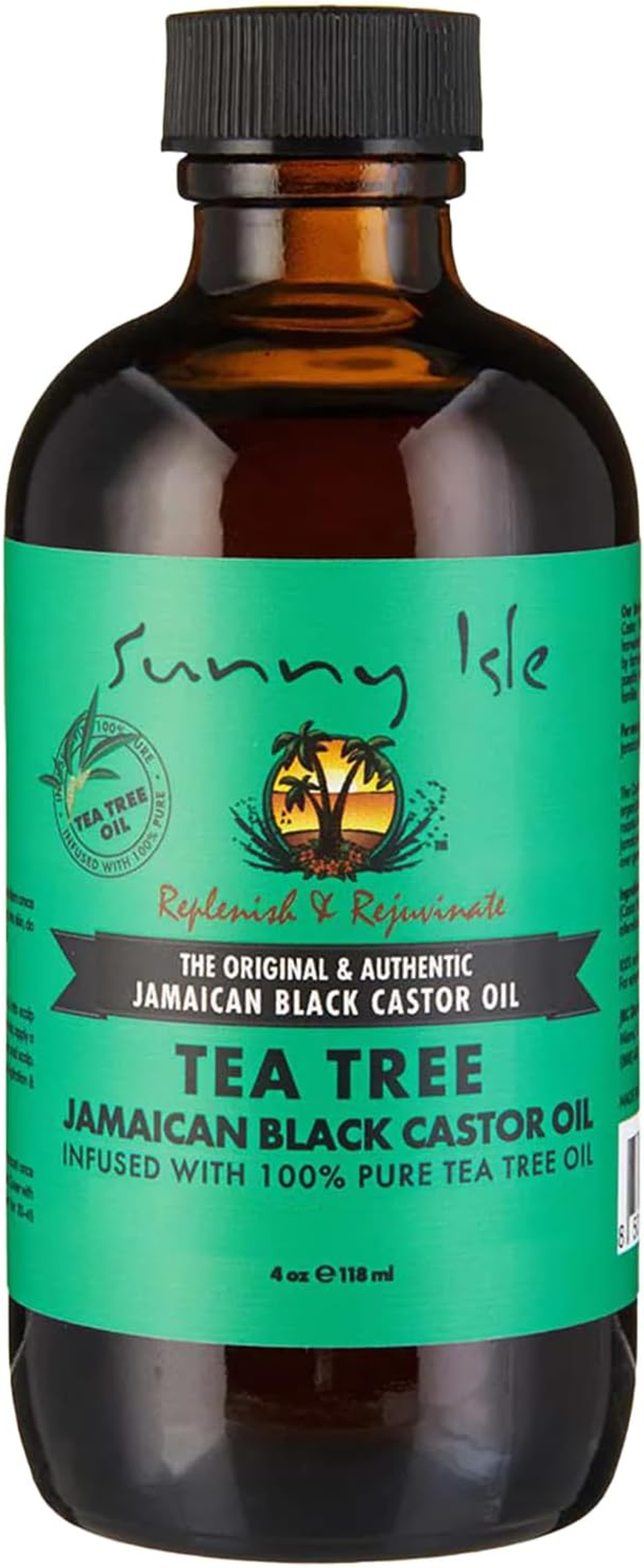 Sunny Isle Jamaican Black Castor Oil with Tea Tree Oil 4 Fl Oz | Hair Growth and Dry Itchy Scalp image number 1